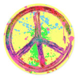 RETRO PAINT SPLATTER PEACE SIGN stickers