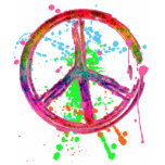 RETRO PAINT SPLATTER PEACE SIGN t-shirts