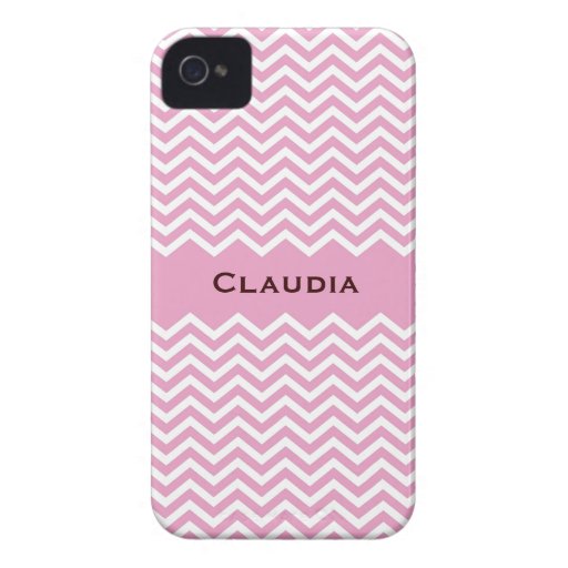 Retro pale pink chevron pattern iPhone case iPhone 4 Case-Mate Case