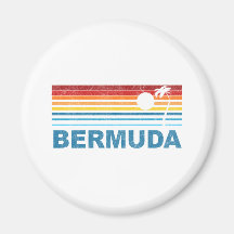 Retro Palm Tree Bermuda Fridge Magnets