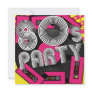 Retro Party Background Personalized Invitations