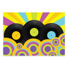 Retro Party Background Invitations