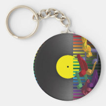 Retro Party Background Key Chain