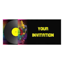 Retro Party Background Personalized Invite
