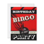 Retro Party Red Black White Bingo Invitations
