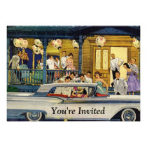 Retro Party Time invitations