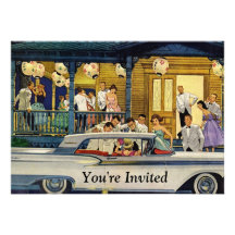 Retro Party Time Personalised Announcement