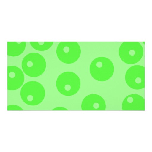 Retro pattern. Circle design in green. Custom Photo Card