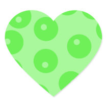 Retro pattern. Circle design in green. Heart Sticker