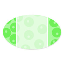 Retro pattern. Circle design in green. Oval Stickers