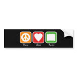 Retro Peace, Love, Books Bumpersticker (Dark)