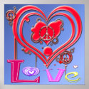 Retro Peace & Love Poster posters