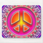 RETRO PEACE SIGN ORNAMENT mousepads