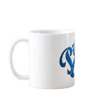 Retro Pilot graphic with Blue Text Mug