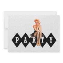Retro Pin Up Girl Party Personalised Announcements