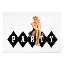 Retro Pin Up Girl Party invitations