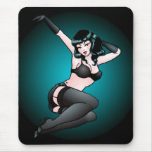 Retro Pin Up Jazz Girl Mousepad Jazz Pinup Gifts