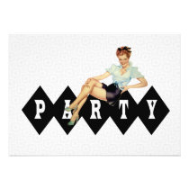 Retro Pin Up Party invitations