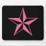 Retro Pink and Black Stars Mousepad