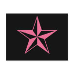 Retro Pink and Black Stars postcards