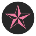 Retro Pink and Black Stars stickers
