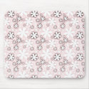 retro pink black flowers mousepads