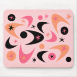 Retro Pink & Black Starburst Boomerang Mouse Mats