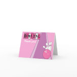 Retro Pink Bowling Party Folded Thank you notes Cards