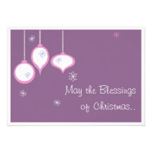 Retro Pink Christmas Card Personalized Announcements