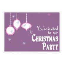 Retro Pink Christmas Invitations