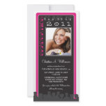 Retro Pink Custom Graduation Announcement photo cards