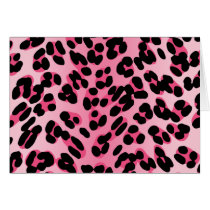 Retro Pink Leopard Print Greeting Cards