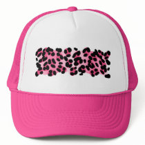 Retro Pink Leopard Print Trucker Hat