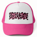 Retro Pink Leopard Print hats