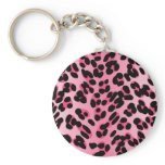 Retro Pink Leopard Print keychains