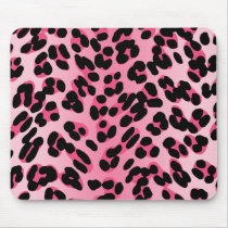 Retro Pink Leopard Print Mouse Pad