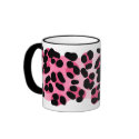 Retro Pink Leopard Print mugs