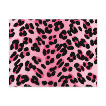 Retro Pink Leopard Print Post Card