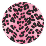 Retro Pink Leopard Print stickers