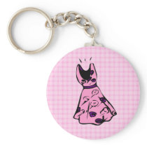 Retro Pink Party Dress Keychain