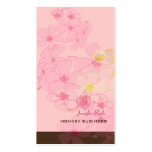 Retro pink plumeria leis in pink+chocolate business card templates