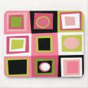 Retro pink squares mouse pad mousepads