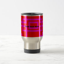 Retro pink squares on red mugs