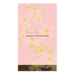 Retro plumeria leis in pink+chocolate business card