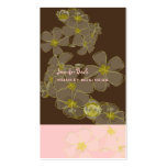Retro plumeria leis in pink+chocolate business card template