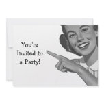 Retro Pointing Woman invitations