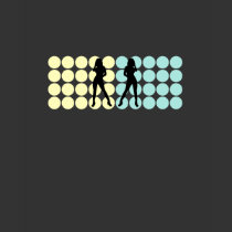 Retro polka dot women silhouette tee shirt