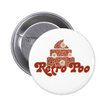 Retro Poo Pinback Button