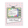 Retro Postcard: Stay Tuned....Green TV Set