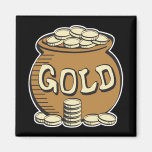 retro pot of gold fridge magnet